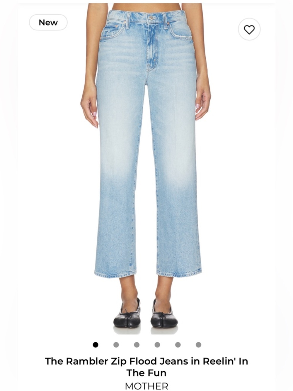 MOTHER The Rambler Flood Zip Jean Cropped Wide-Leg Jeans